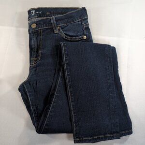 7 For All Mankind Jeans 27 The Skinny Blue Dark Wash Denim Pants Midrise